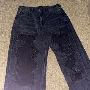 AE Ripped Highest Waist Baggy Straight Jean